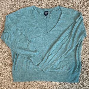 GAP Women's Aqua V-Neck Sweater